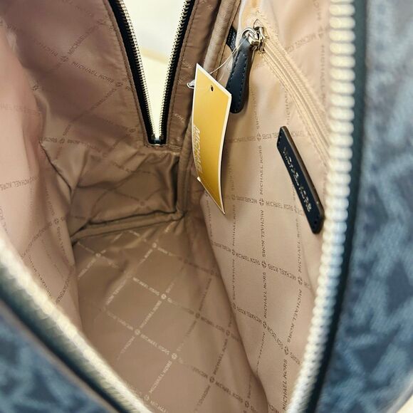 Michael Kors Rhea Medium Signature Logo Backpack Admiral - Picture 8 of 9